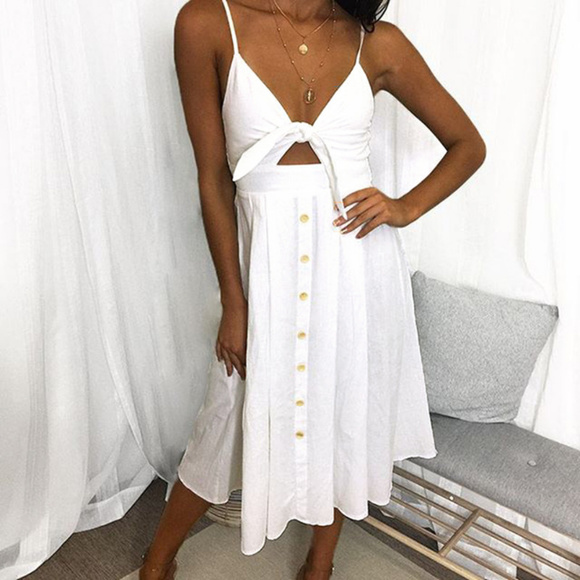 Dresses & Skirts - White Halter Dress